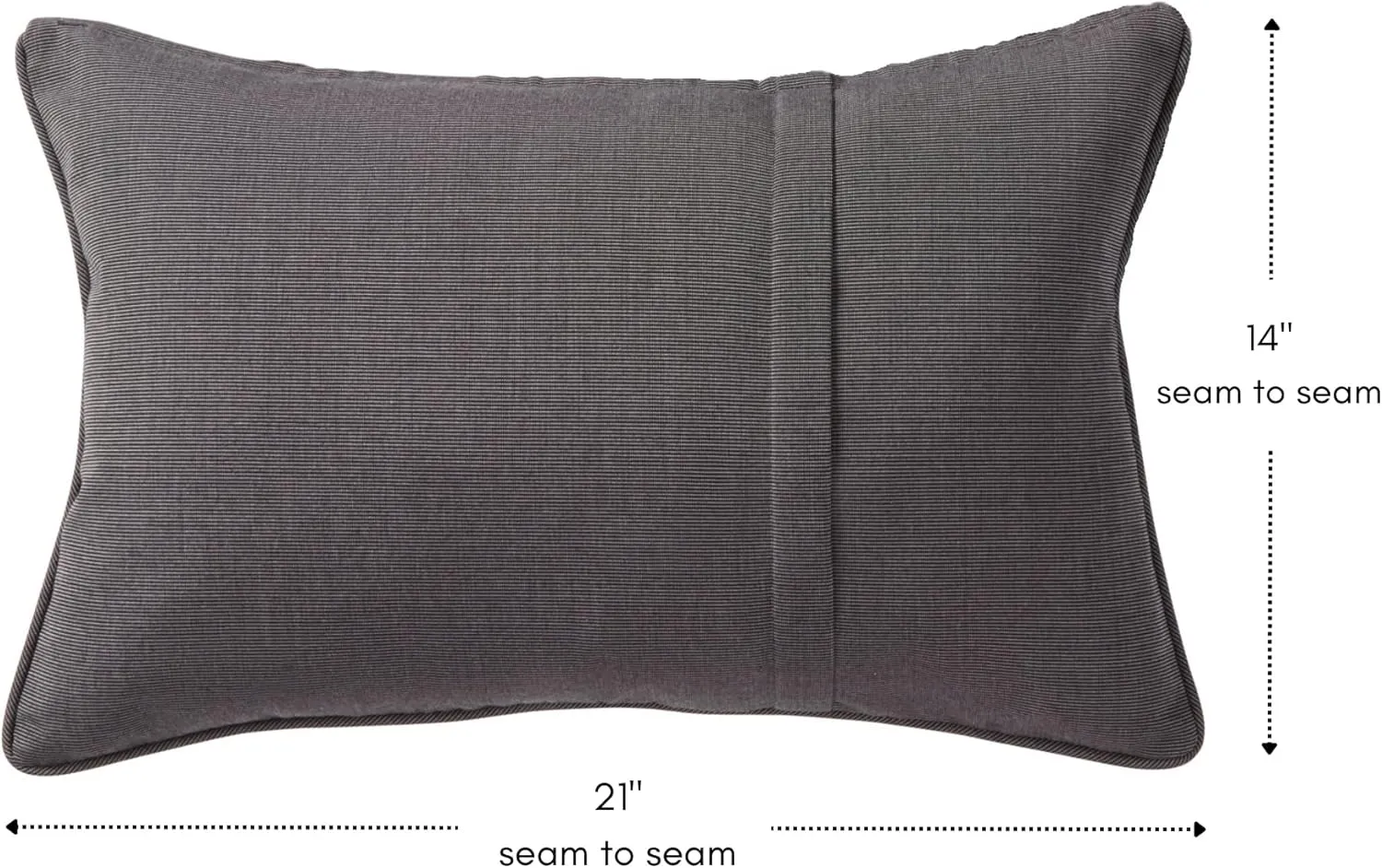 Greendale Home Fashions Sunbrella 21" x 14" Rectangle Outdoor Throw Pillow with Removable Cover (Set of 2), Canvas Coal 2 Count