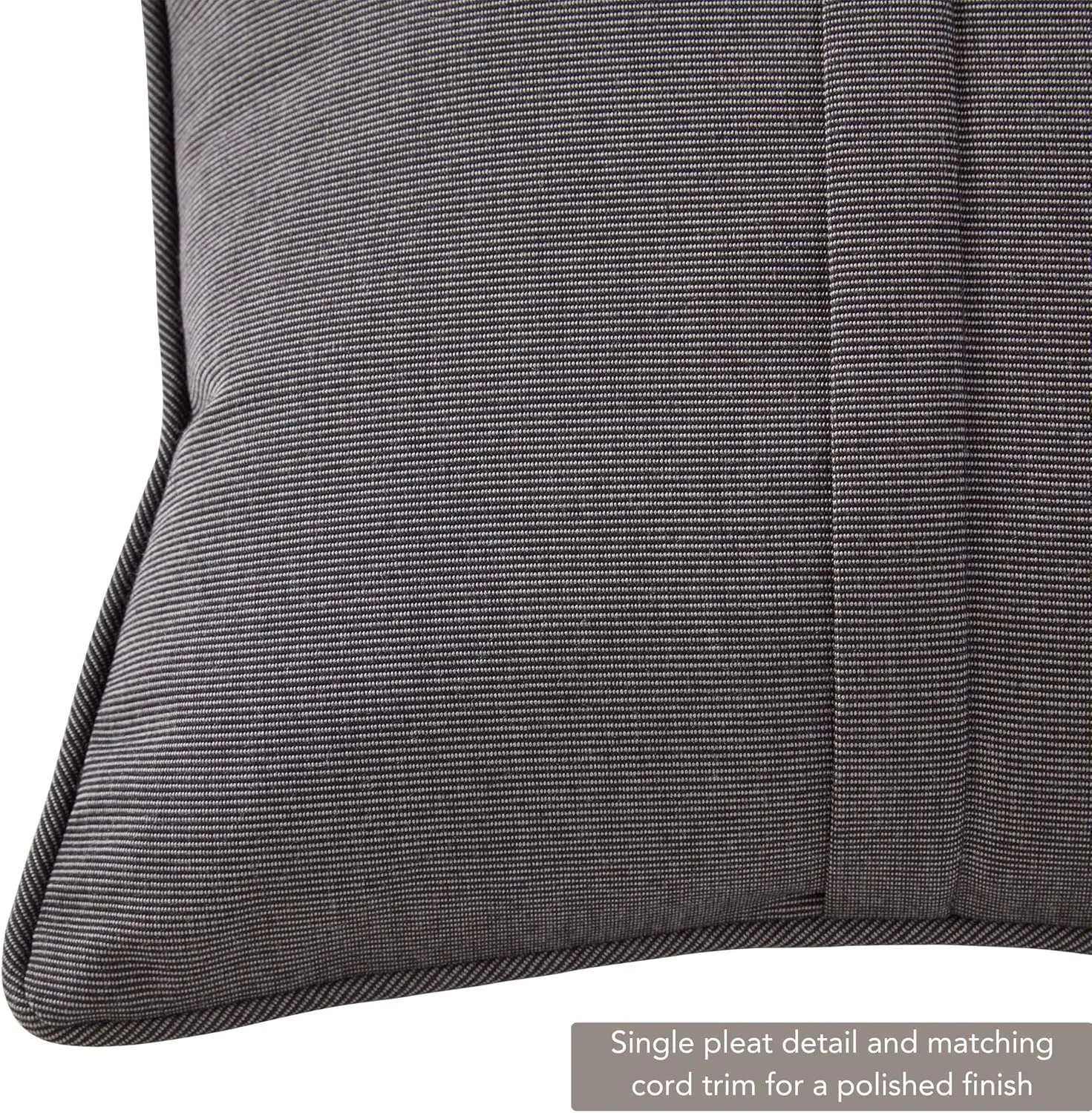 Greendale Home Fashions Sunbrella 21" x 14" Rectangle Outdoor Throw Pillow with Removable Cover (Set of 2), Canvas Coal 2 Count