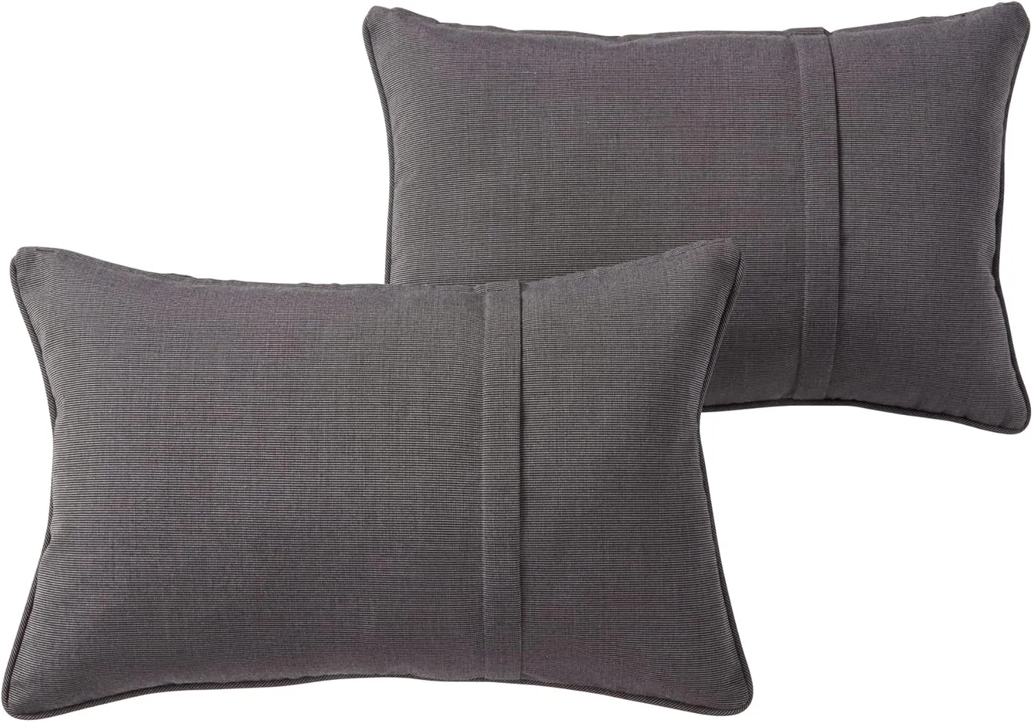 Greendale Home Fashions Sunbrella 21" x 14" Rectangle Outdoor Throw Pillow with Removable Cover (Set of 2), Canvas Coal 2 Count
