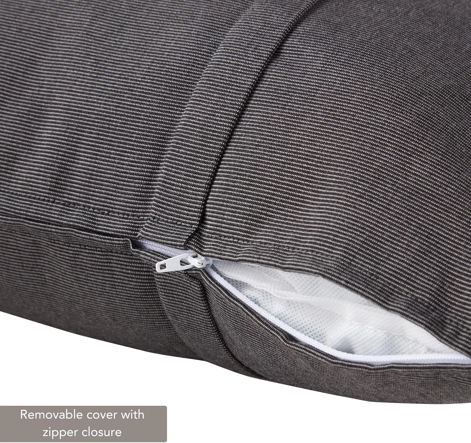 Greendale Home Fashions Sunbrella 21" x 14" Rectangle Outdoor Throw Pillow with Removable Cover (Set of 2), Canvas Coal 2 Count