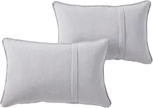 Greendale Home Fashions Sunbrella 21" x 14" Rectangle Outdoor Throw Pillow with Removable Cover (Set of 2), Canvas Granite 2 Count