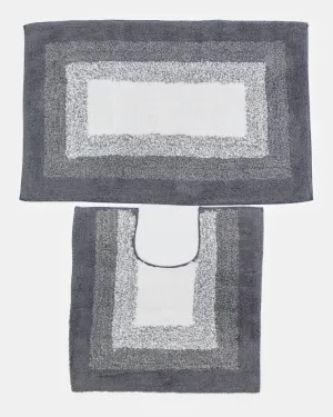 Grey Ombre Bathmat Set (2 Piece)