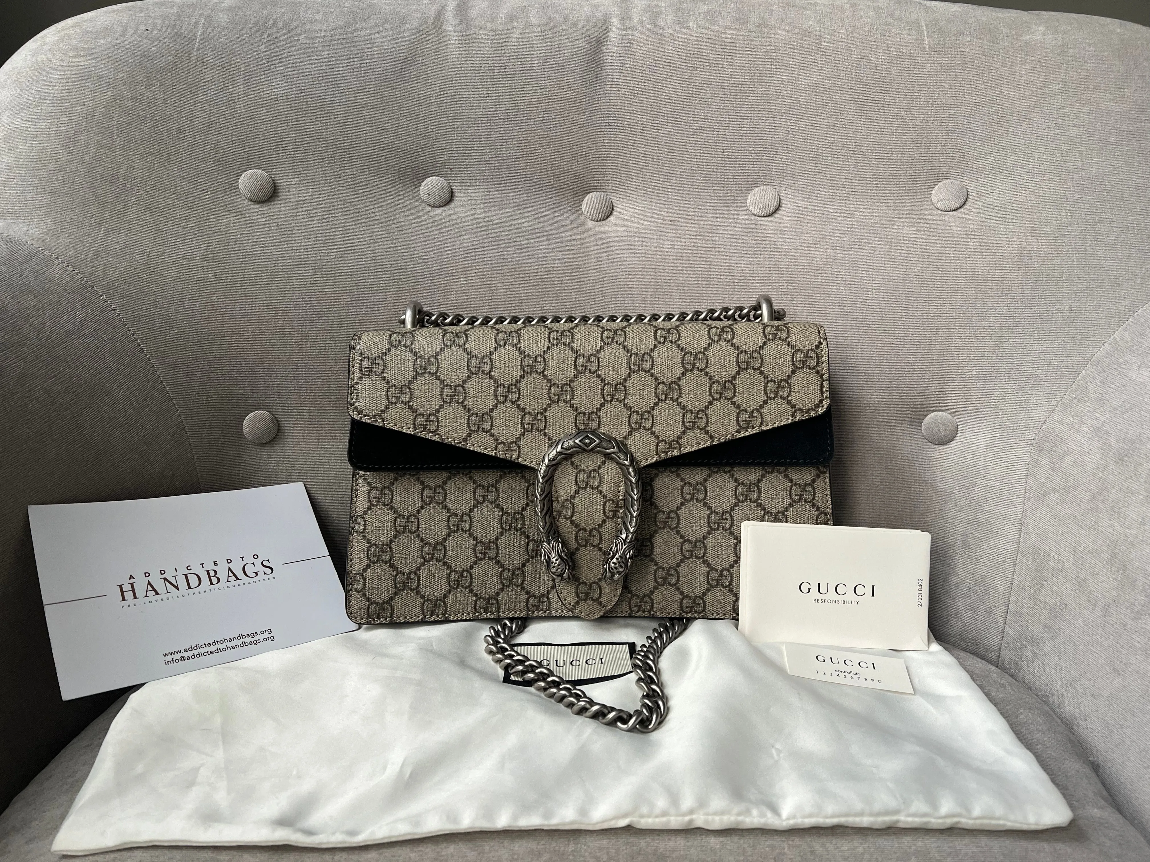 Gucci Dionysus GG Supreme Small Shoulder Bag (RRP £2,220)