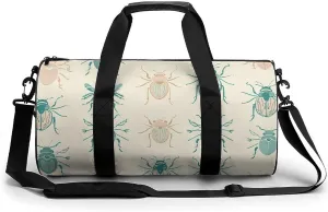 Gym Bag for Men Women,Beetle Pattern Design Printed Workout Bags,Small Travel Duffle Bags for Traveling Overnight Weekender Bag Personal Item Travel Bag Large Sport Bag