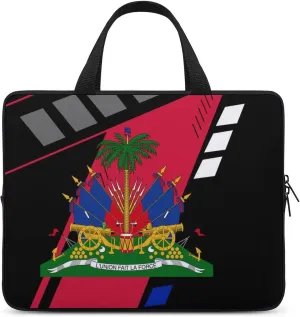 Haiti Flag Laptop Bag Laptop Case Computer Messenger Bag with Adjustable Shoulder Strap