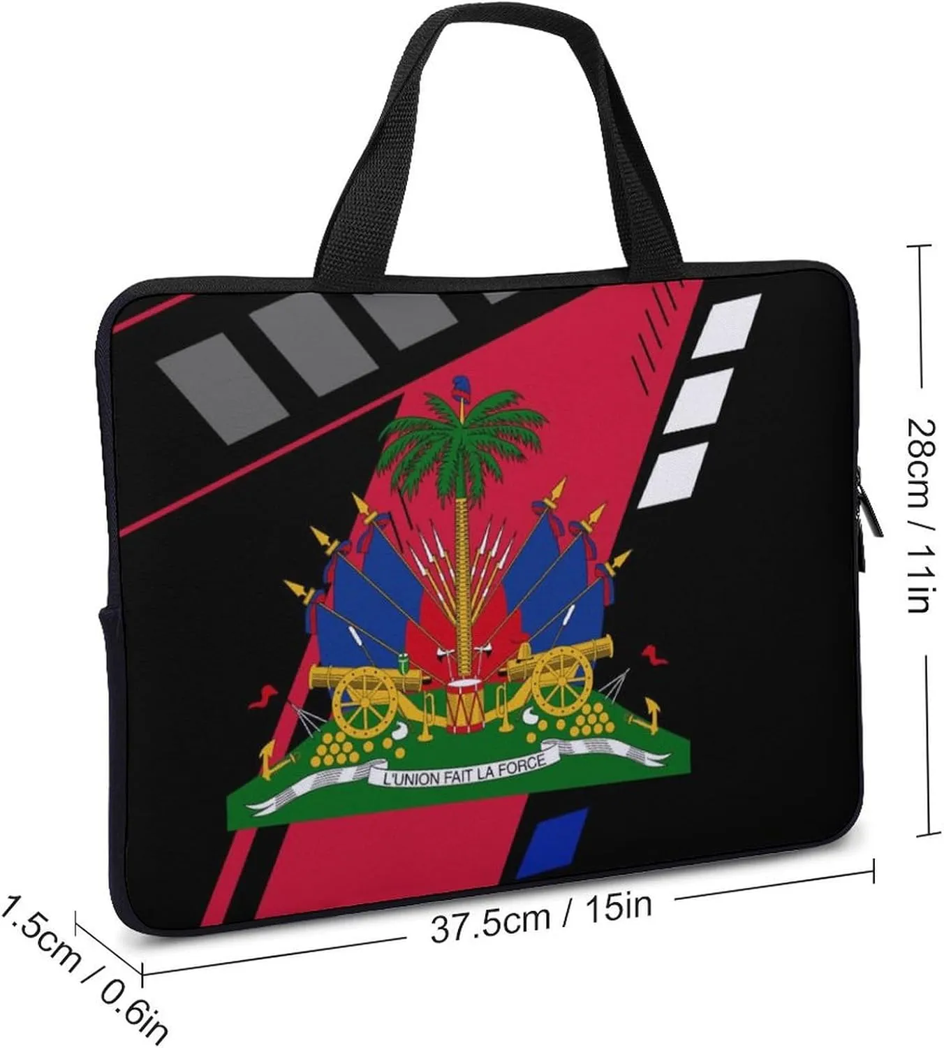Haiti Flag Laptop Bag Laptop Case Computer Messenger Bag with Adjustable Shoulder Strap