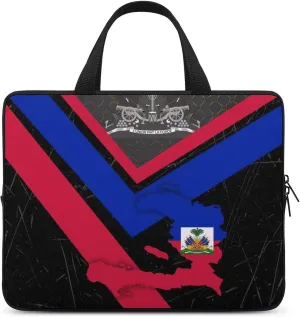 Haiti Flag Laptop Bag Laptop Case Computer Messenger Bag with Adjustable Shoulder Strap