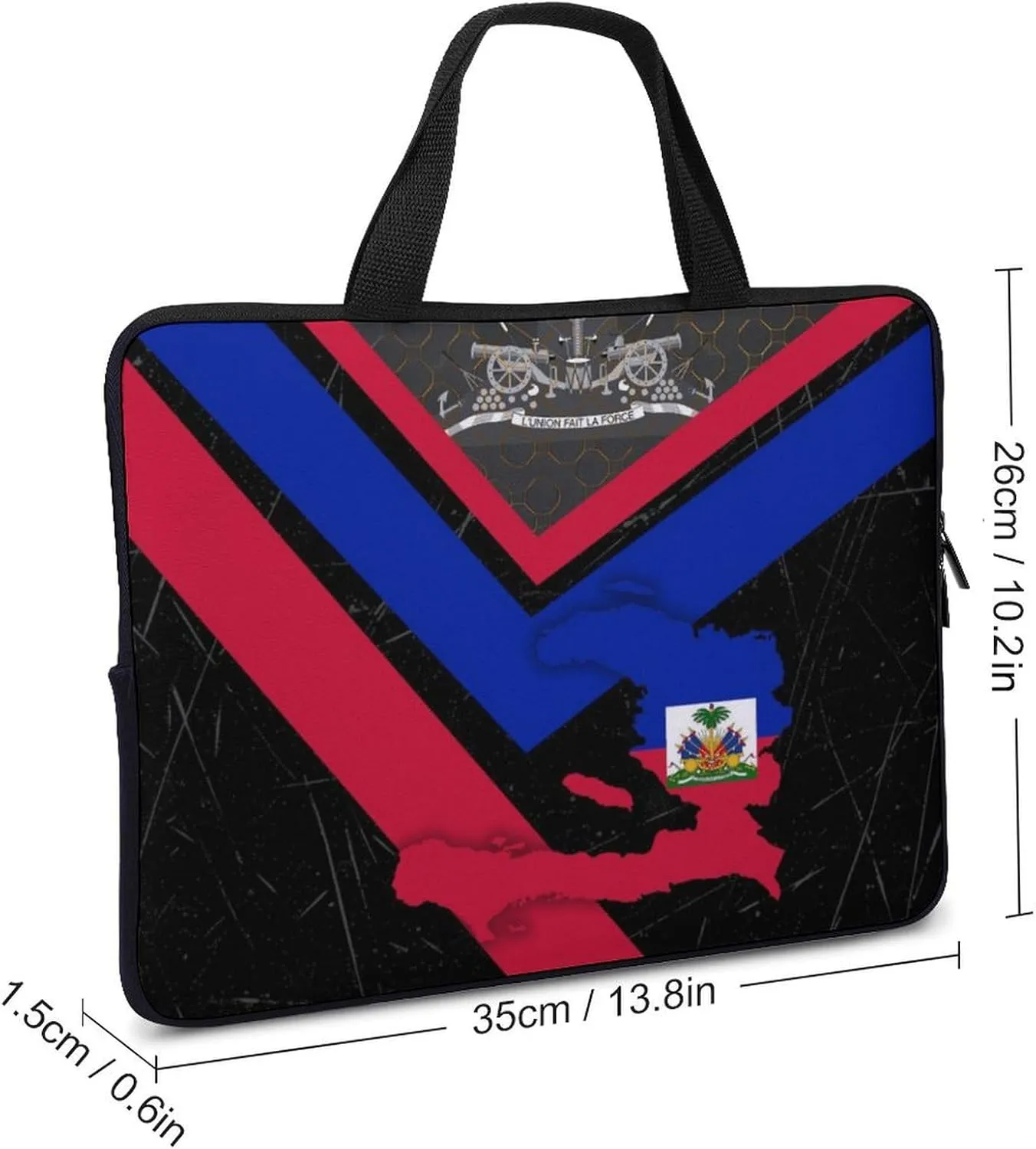 Haiti Flag Laptop Bag Laptop Case Computer Messenger Bag with Adjustable Shoulder Strap