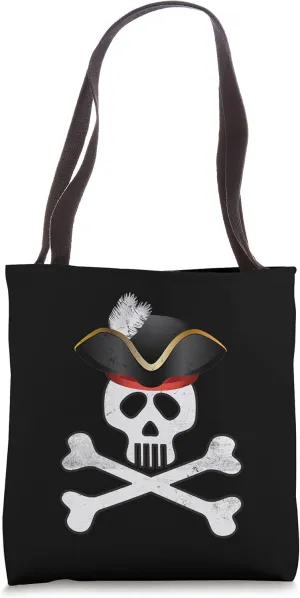 Halloween Matching Crossbone Pirate Skull Trick Or Treat Tote Bag