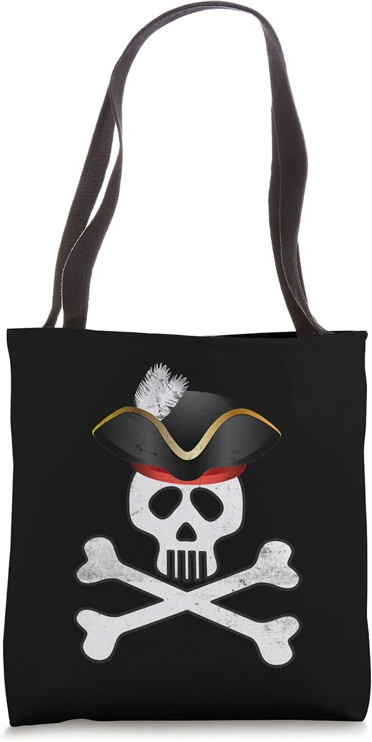 Halloween Matching Crossbone Pirate Skull Trick Or Treat Tote Bag