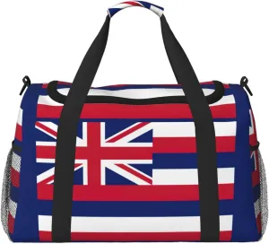 Hawaii Flag print Large Canvas Travel Duffel Bag Weekender Bags for Women Overnight Bag Carry On Tote Bag