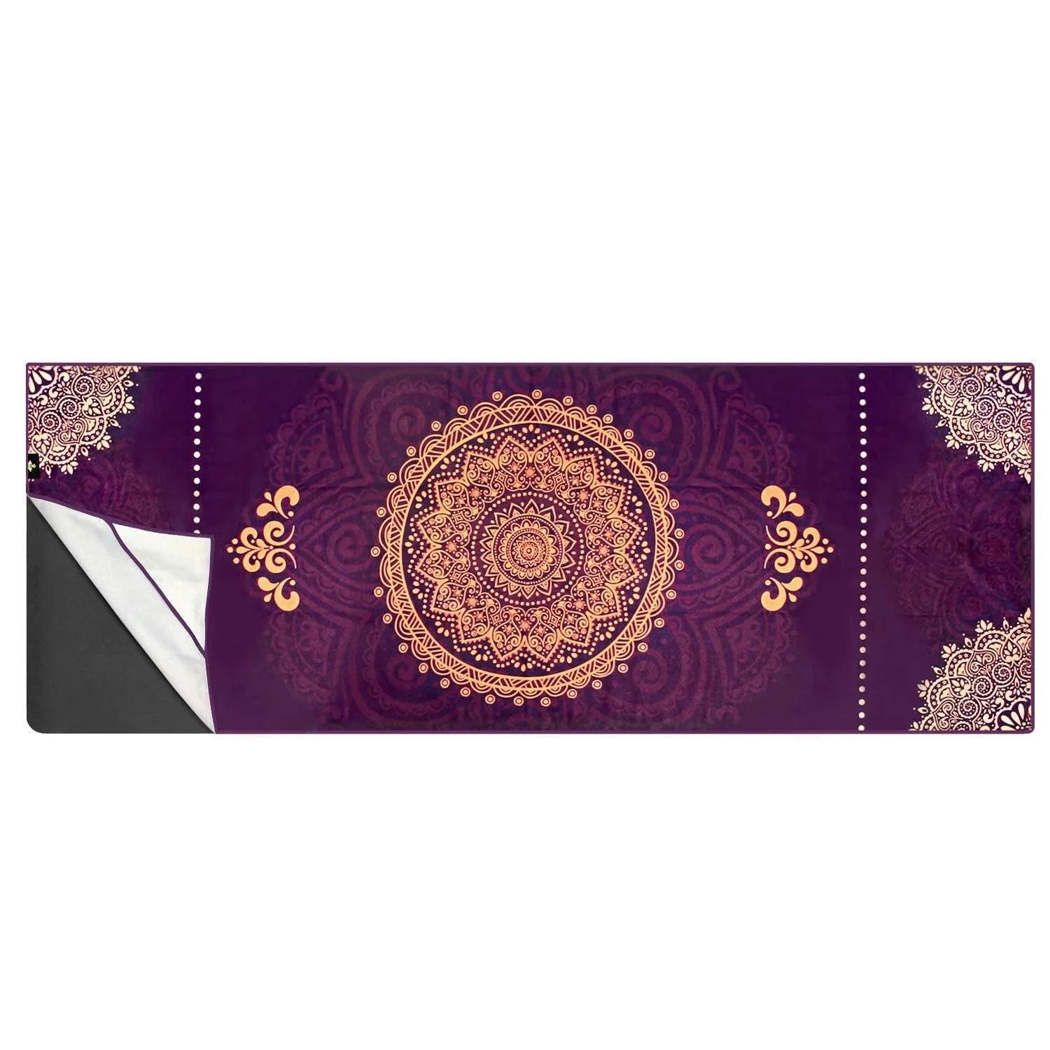 Heathyoga Non Slip Hot Yoga Towel, 100% Microfiber Non Slip Yoga Mat Towel for Hot Yoga, Pilates and Fitness, Exclusive Corner Pockets Design   Free Spray Bottle