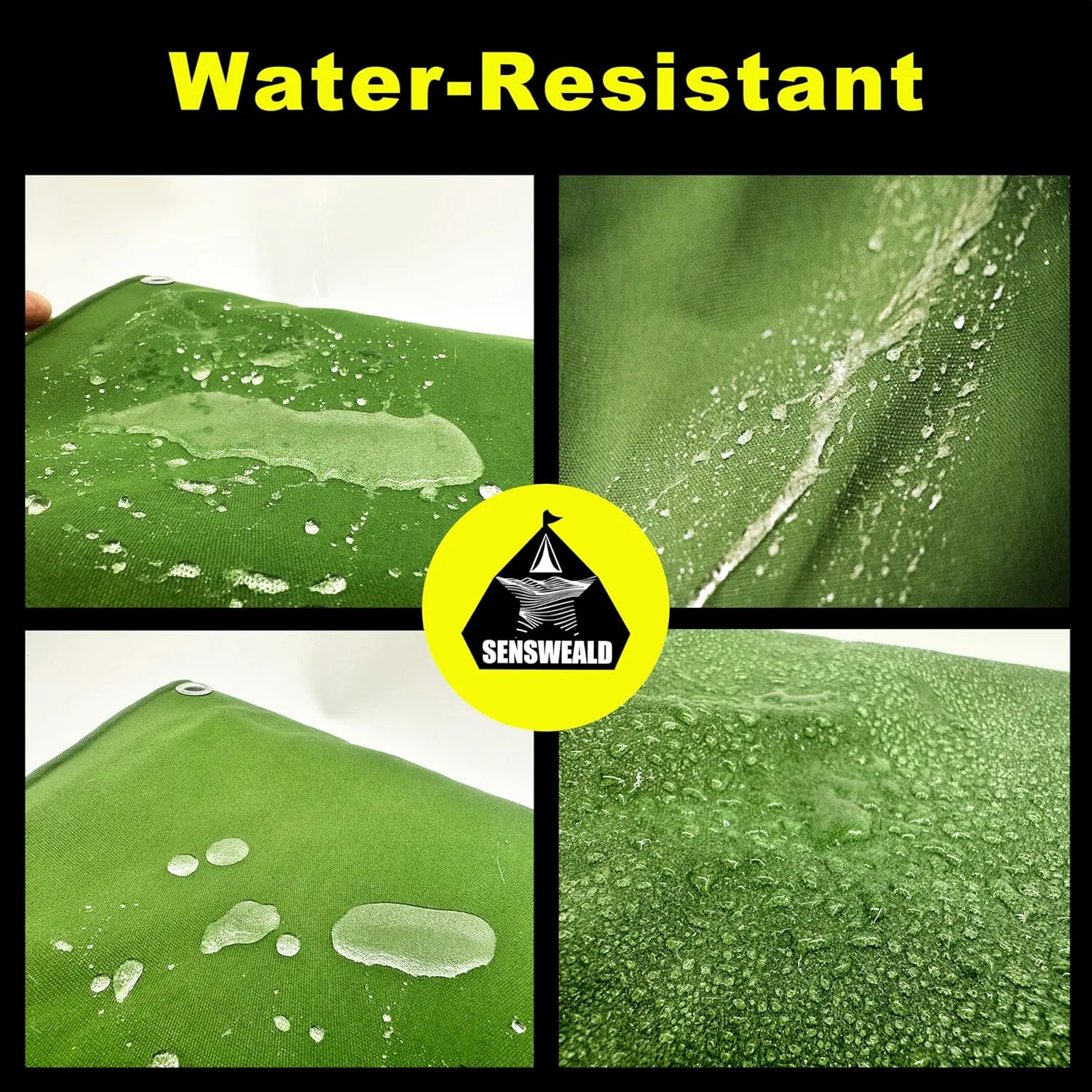 Heavy Duty Canvas Tarp 4x8 Feet 16oz Water-Resistant Canvas Tarp with Grommets，Tear Resistant, Durable, Multipurpose Protective Green Cover for Camping, Tent, Car