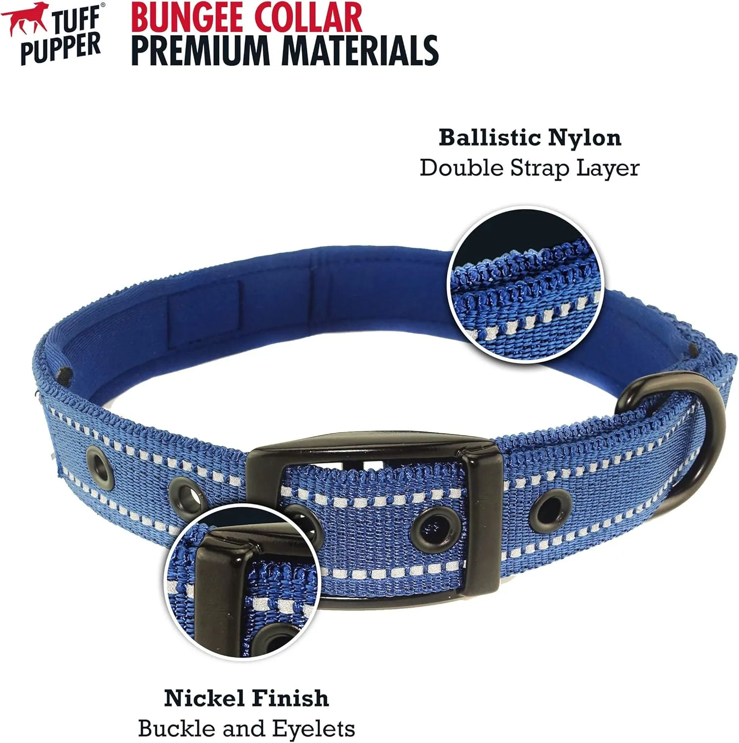Heavy Duty Dog Collar with Handle | Ballistic Nylon Heavy Duty Collar | Padded Reflective Dog Collar with Adjustable Stainless Steel Hardware | Convenient Sizing for All Breeds X-Large (19-23" Neck)