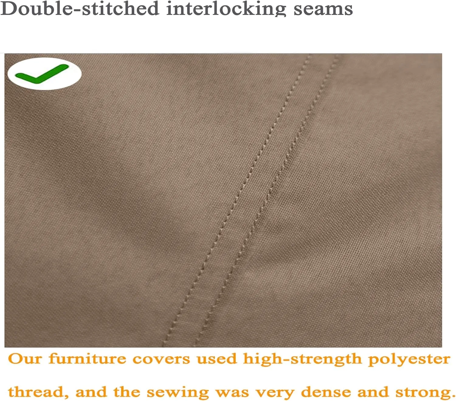 Heavy Duty Waterproof Patio Furniture Covers,Fade Resistant Outdoor Sofa Covers V-Shaped Sofa Cover 100" W (on Each Side) x 33" D x 31" H Brown