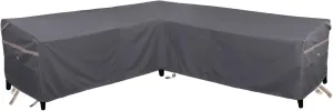 Heavy Duty Waterproof Patio Furniture Covers,Fade Resistant Outdoor Sofa Covers V-Shaped Sofa Cover 100" W (on Each Side) x 33" D x 31" H Dark Grey
