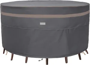 Heavy Duty Waterproof Patio Furniture Covers,Fade Resistant Round Outdoor Table Covers Medium Round 62"Diax28"H Dark Grey
