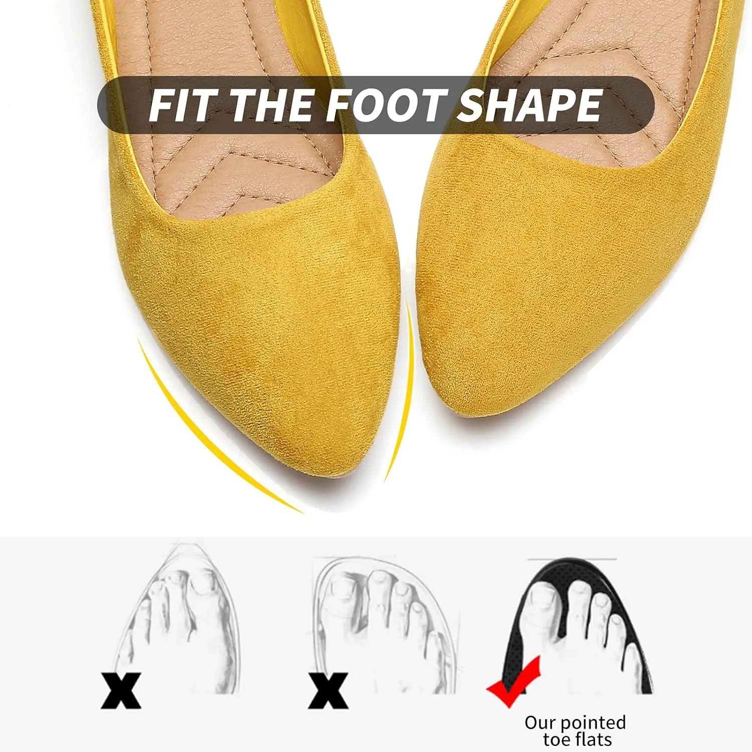 HEAWISH Women’s Black Flats Shoes Comfortable Suede Pointed Toe Slip On Casual Ballet Flats Dress Shoes Nude Flats