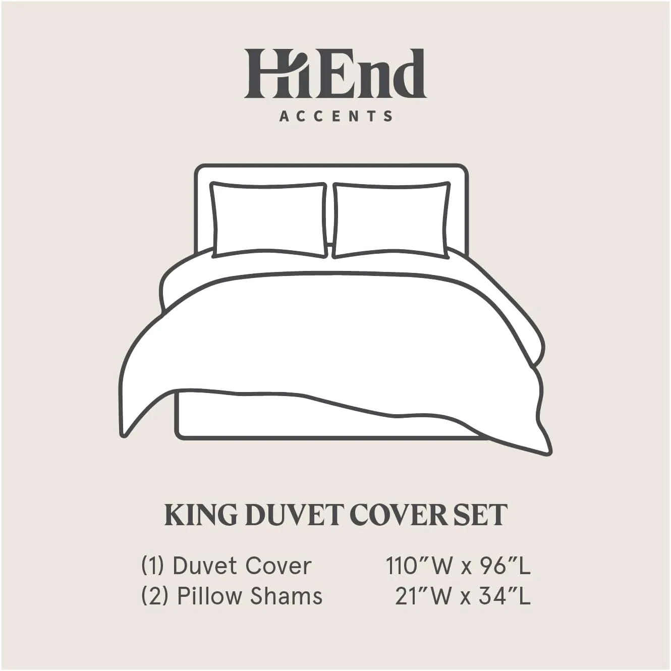 HiEnd Accents Toluca Canvas Western Bedding 3 Piece King Duvet Covet Set, Cattle Brand Symbols Print, Striped Cotton Rustic Cabin Lodge Bed Set, 1 Comforter Cover, 2 Pillowcases