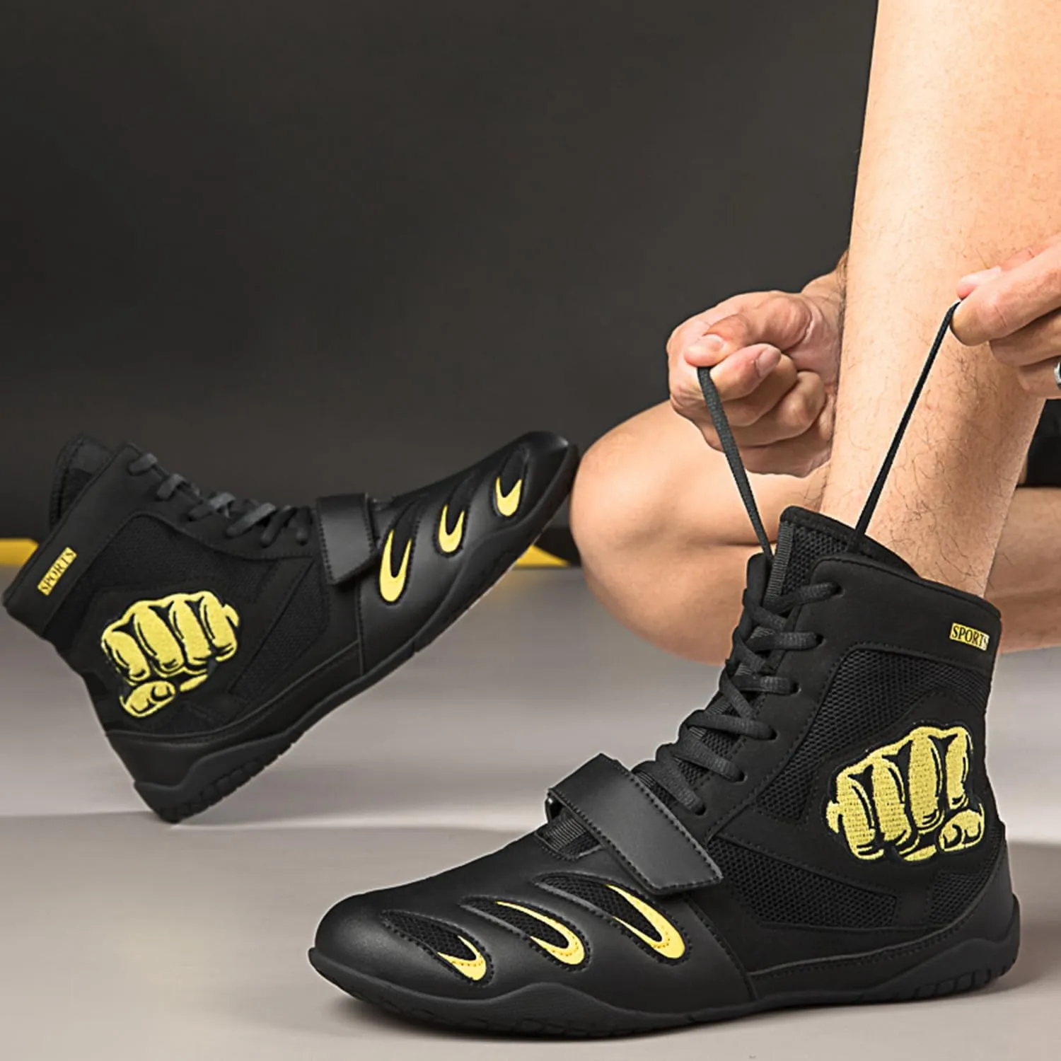 High Top Wrestling Shoes Boxing Shoes for Kids, Boys, Girls, Teenager