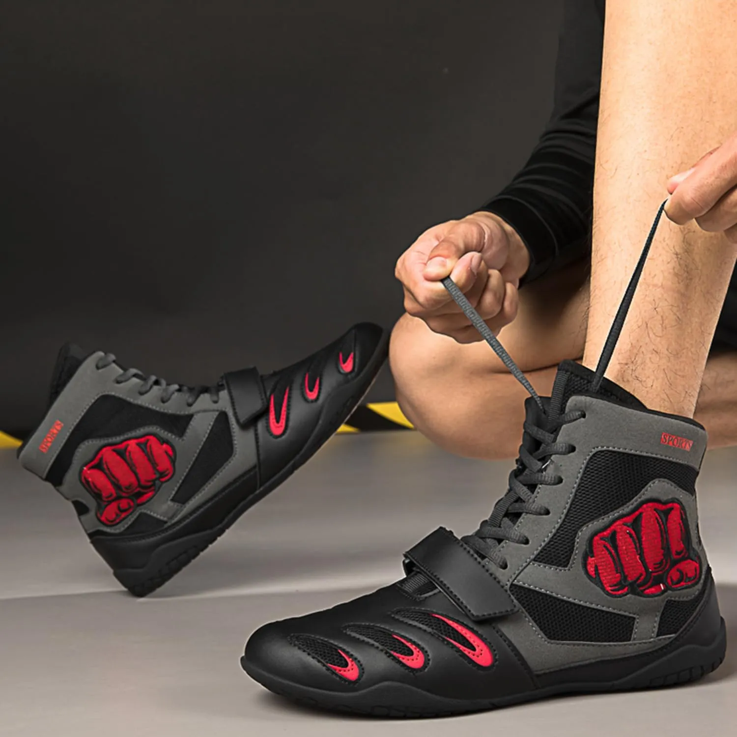 High Top Wrestling Shoes Boxing Shoes for Kids, Boys, Girls, Teenager