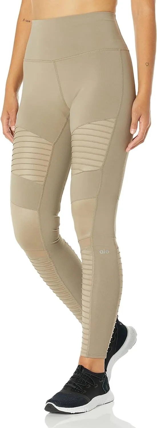 High-Waist Moto Legging - Gravel/Gravel Glossy