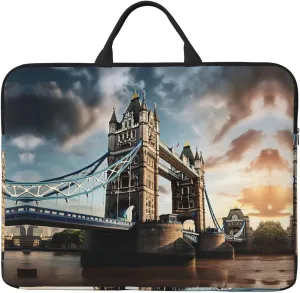 Historic Old Tower Bridge London Print Laptop Bag 14in Laptop Case Laptop Sleeves for Daily Travel Business Trips and Commuting