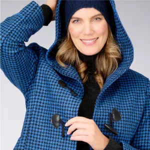 Hooded Duffle Houndstooth Coat