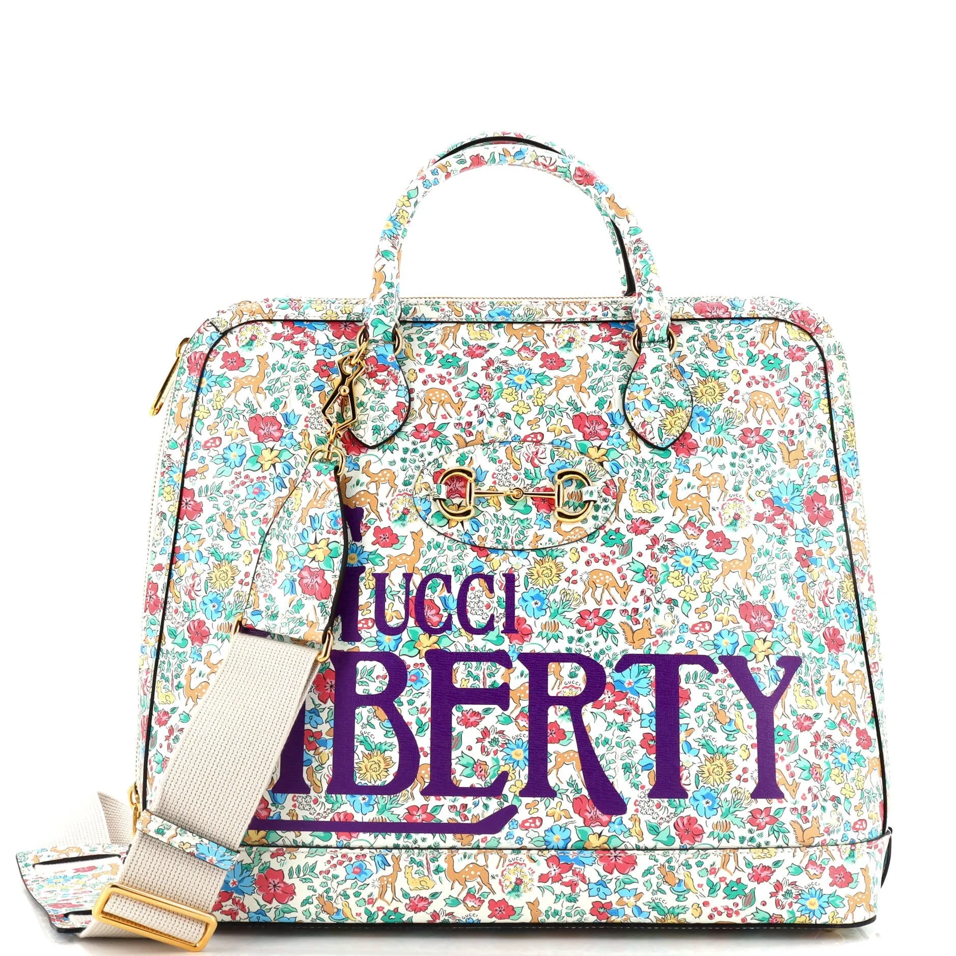 Horsebit 1955 Liberty Duffle Bag Printed Leather Large