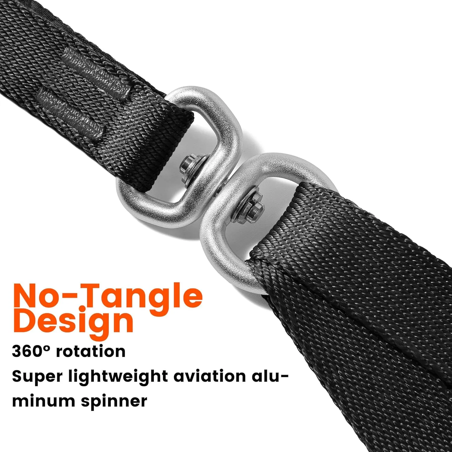 HOWGO Double Dog Leash, No Tangle 360° Swivel, Adjustable Two Padded Handles, Double Clip Dog Leash Coupler Splitter for Large and Medium Breeds (Black, 4/5'' x 4.8 FT)