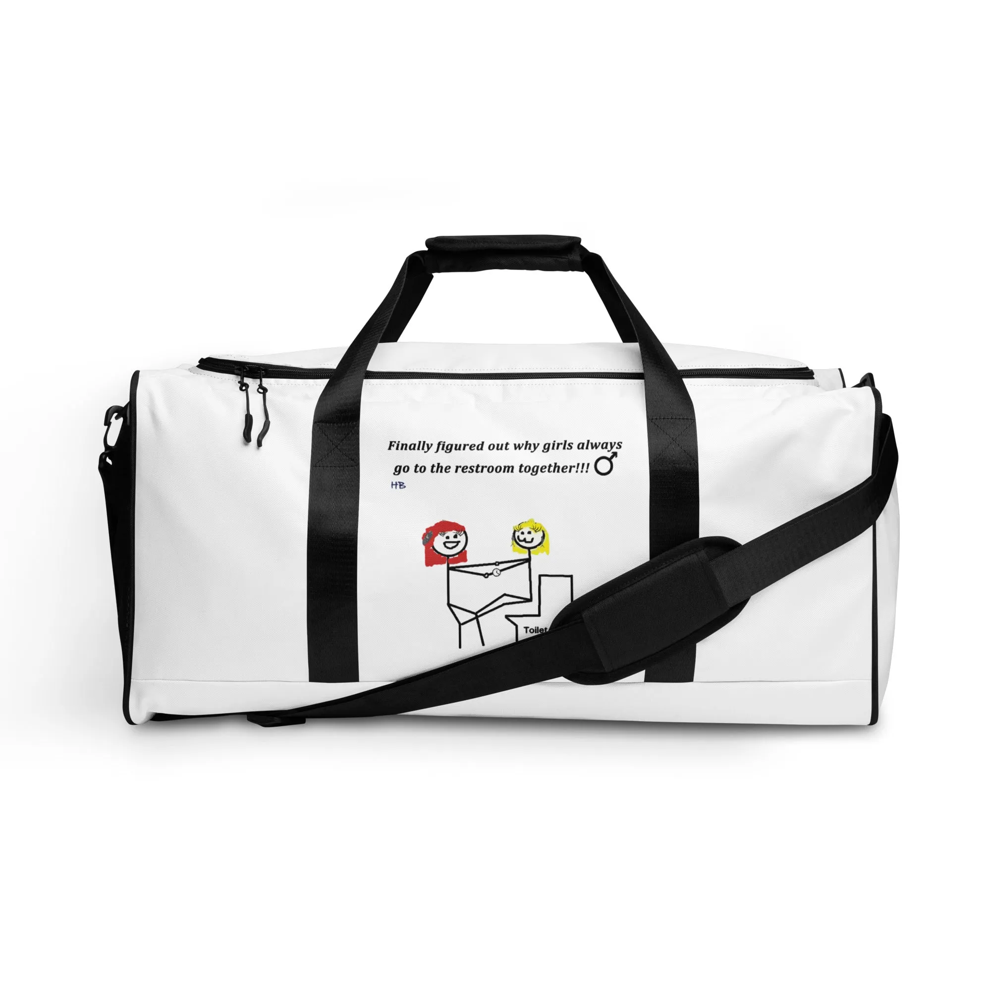 Humorous Restroom Companions Revelations Duffle bag