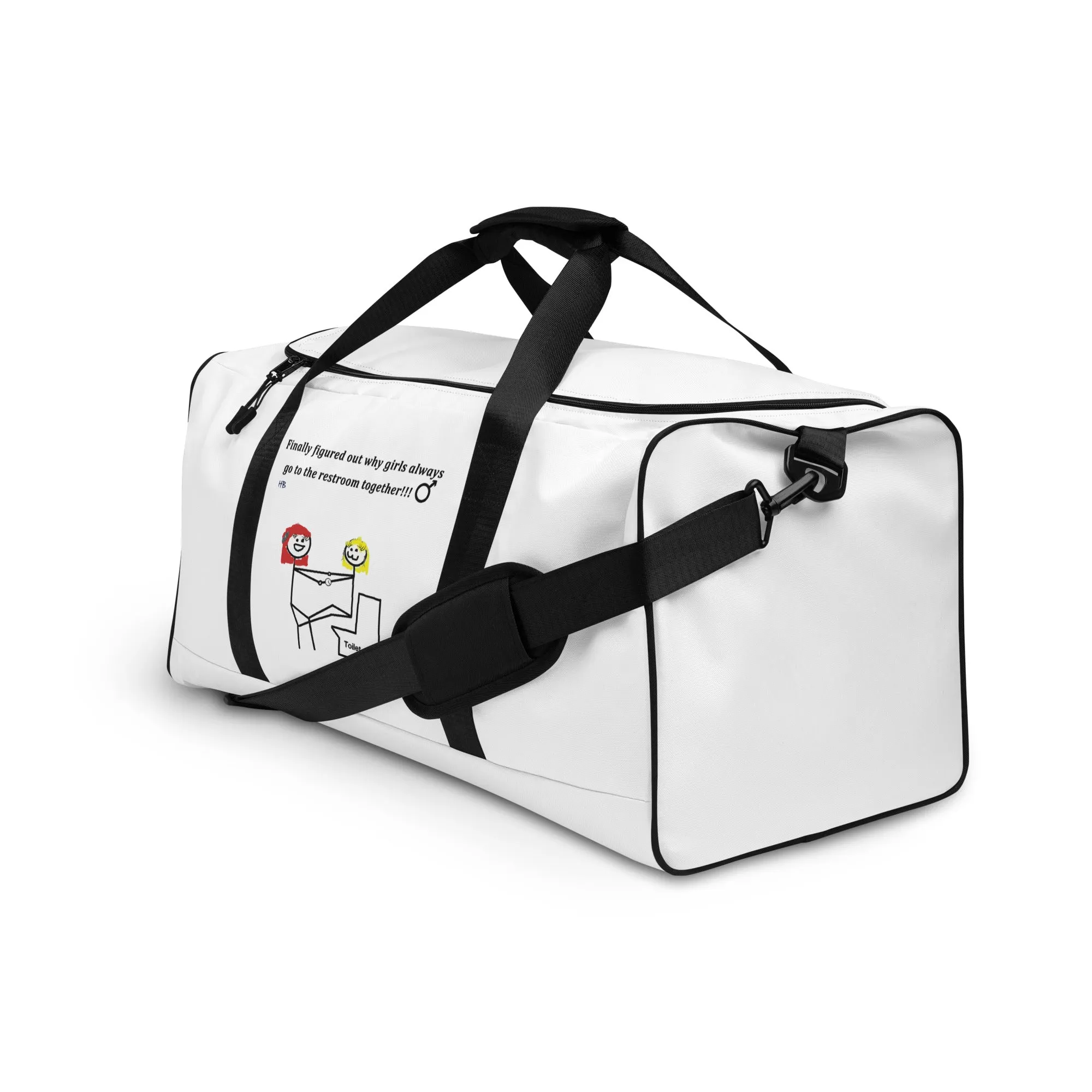 Humorous Restroom Companions Revelations Duffle bag
