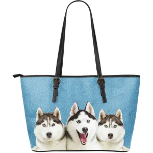 Huskies Large Leather Tote Bag
