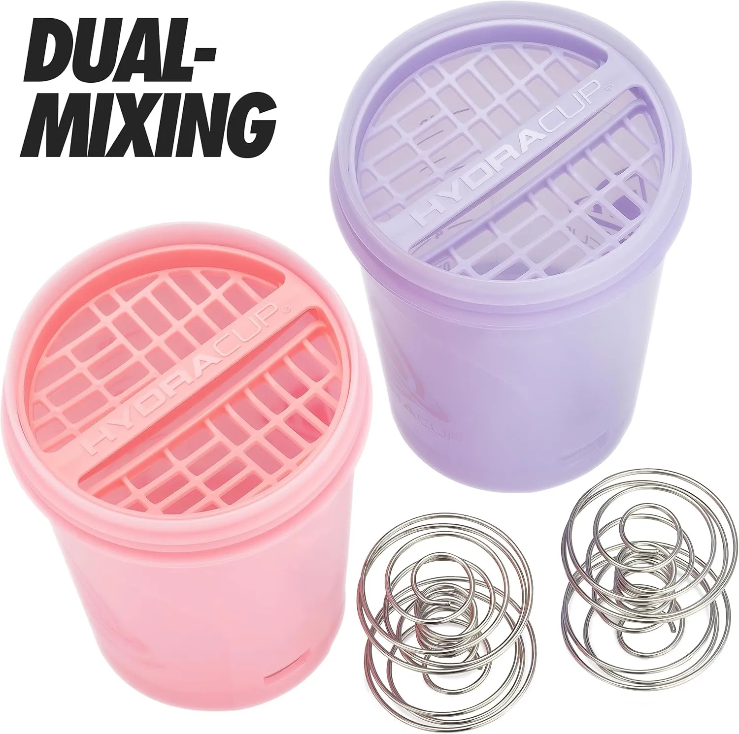 Hydra Cup ProFlow Shaker Bottles 5-Pack (20oz) | Protein Shaker Cups with Whisk Ball, Leak-Proof Lid, Hidden Carry Handle | BPA-Free Gym Mixer for Protein Powder, Mixing Supplements, Pastel Colors