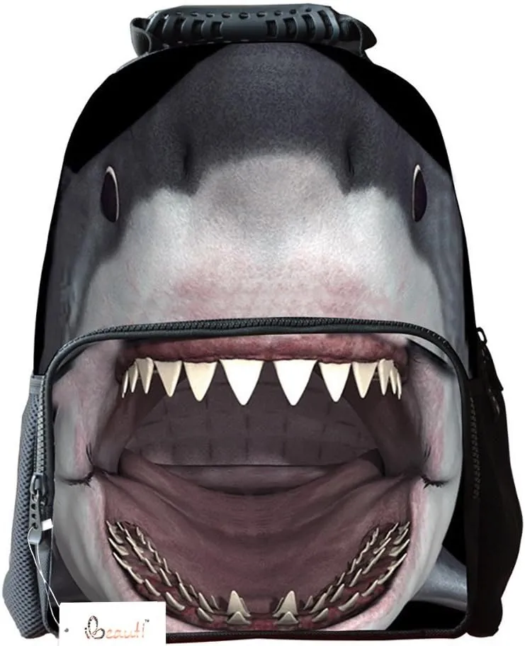 Ibeauti Unisex School Backpack, Large Capacity 3D Vivid Animal Face Print Backpack