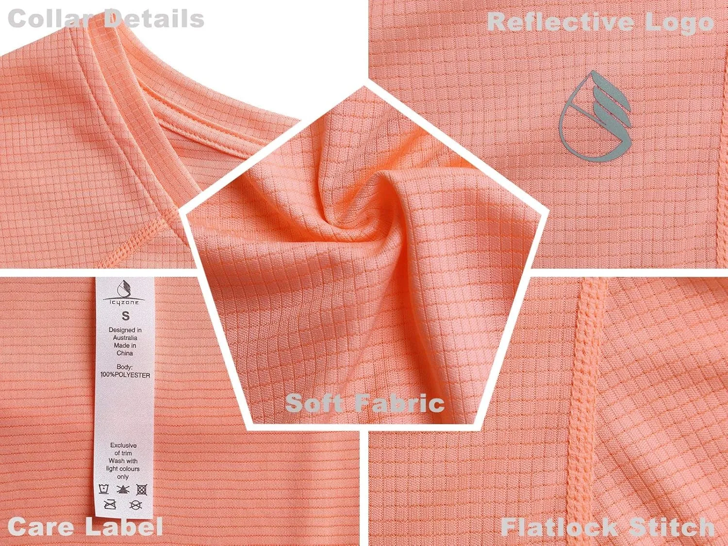 icyzone Workout T-Shirt for Women - Fitness Gym Yoga Running Exercise Cap Sleeves Tops