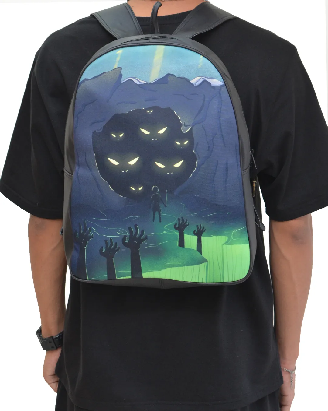 Inside Dead Caves Faux Leather D Backpack