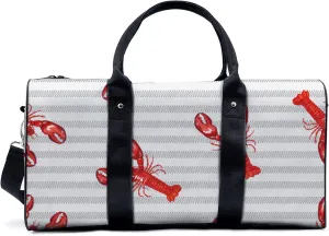 Interesting Crayfish Pattern Sport Gym Bag Travel Yoga Camping Large Shoulder Duffle Bags Lightweight canvas Tote Bag Holdall for Men and Women