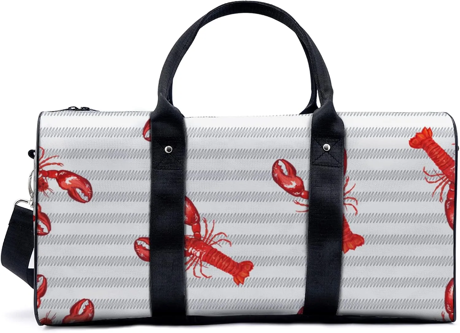 Interesting Crayfish Pattern Sport Gym Bag Travel Yoga Camping Large Shoulder Duffle Bags Lightweight canvas Tote Bag Holdall for Men and Women