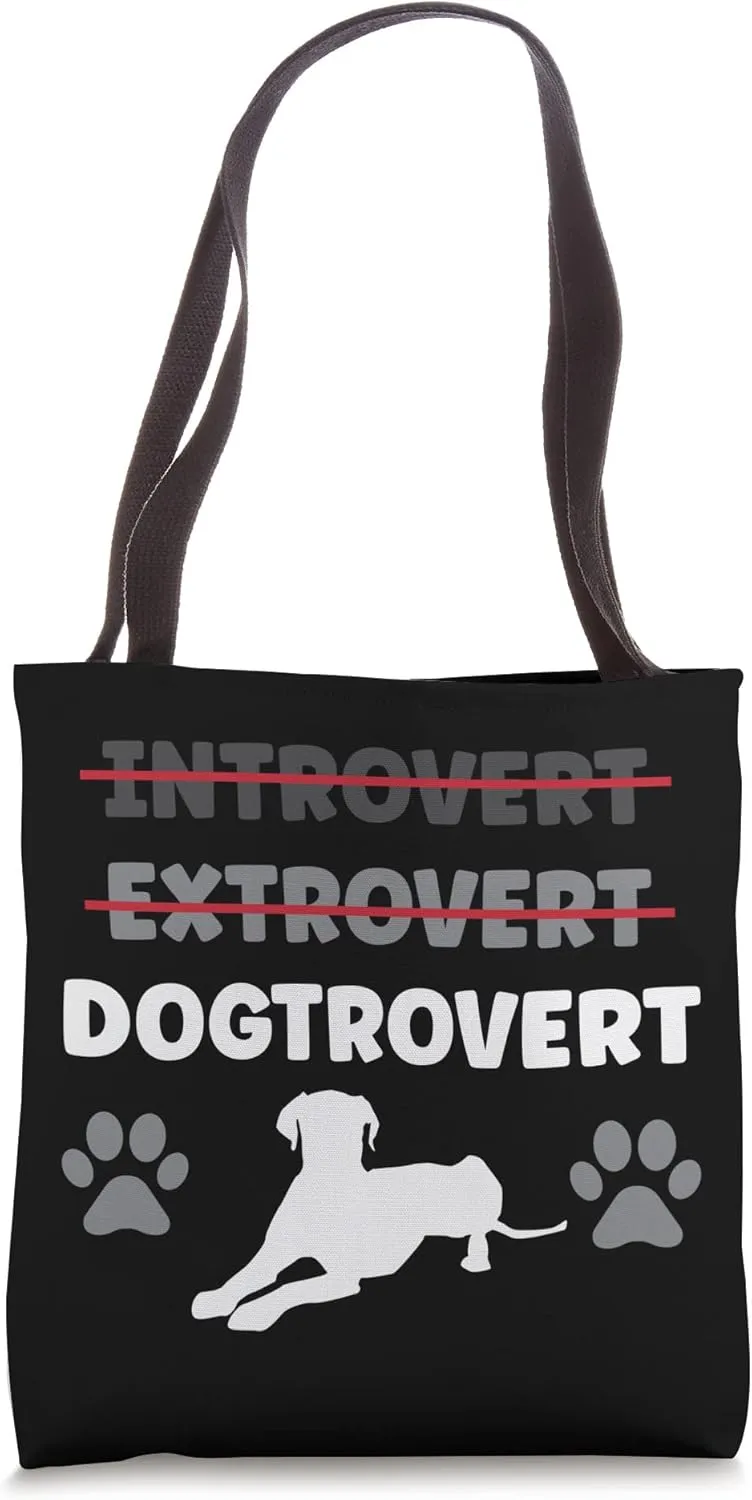 Introvert Extrovert Dogtrovert Just Prefer The Company Dogs Tote Bag