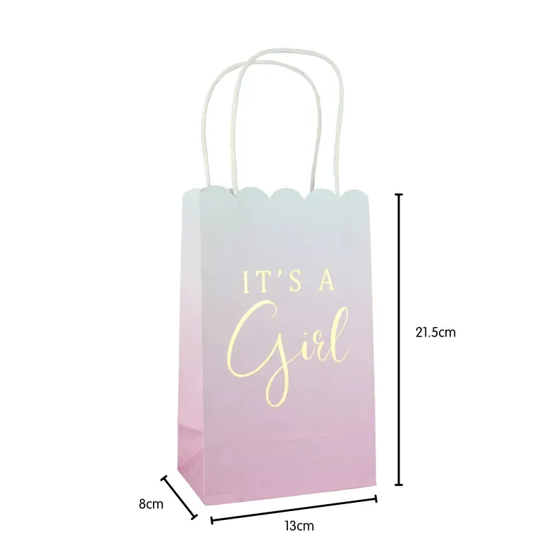 It's a Girl Baby Shower Pink Paper Gift Bags