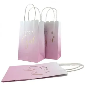 It's a Girl Baby Shower Pink Paper Gift Bags