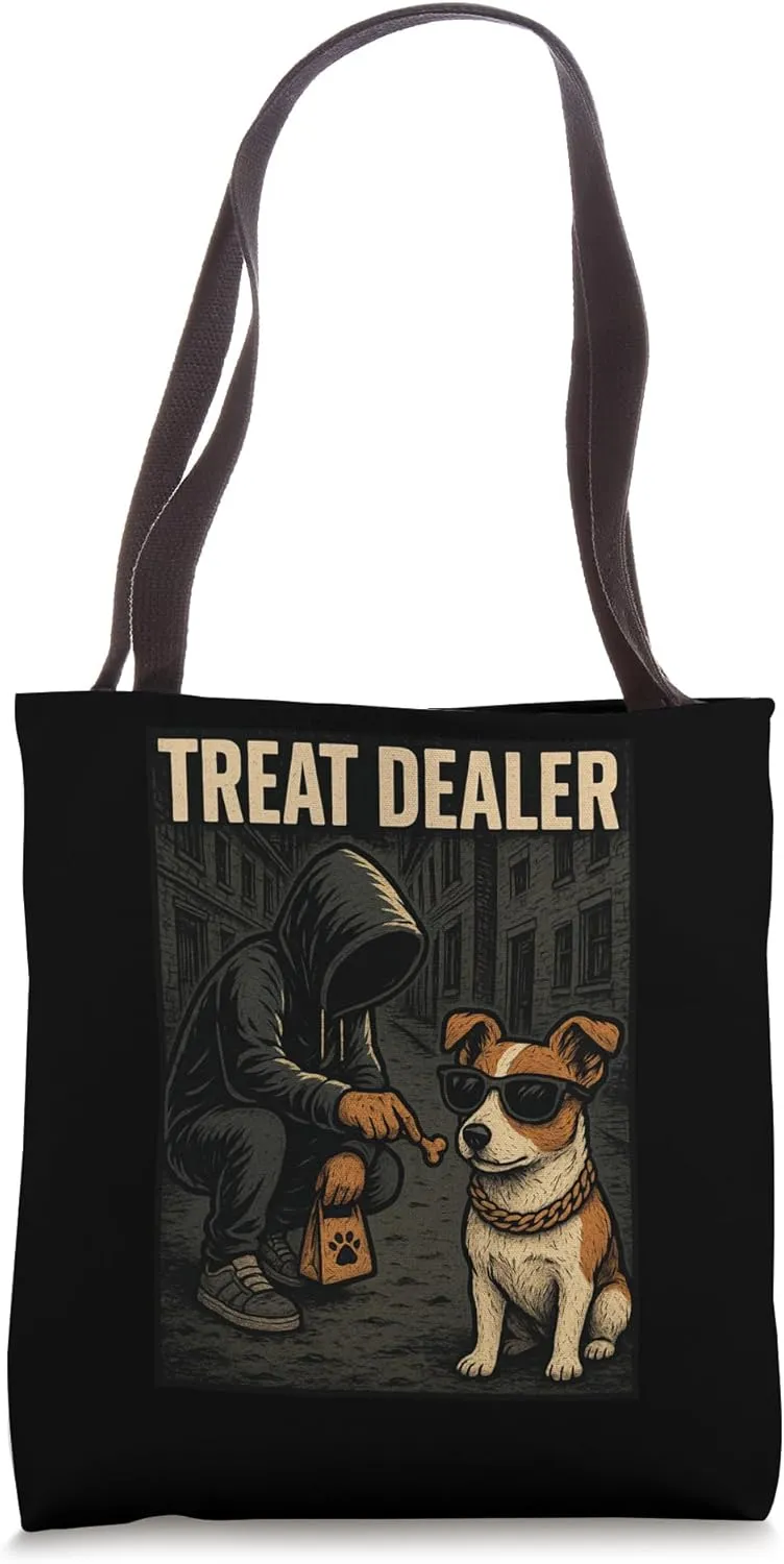 Jack Russell Terrier Treat Dealer Parody Humor Dog Lover Tote Bag