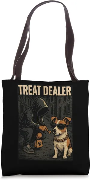Jack Russell Terrier Treat Dealer Parody Humor Dog Lover Tote Bag