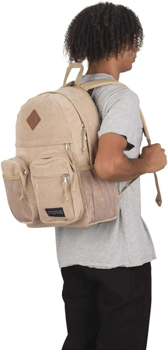 JanSport Granby Remix Backpack - Work, Travel, or Laptop Bookbag, Travertine Corduroy