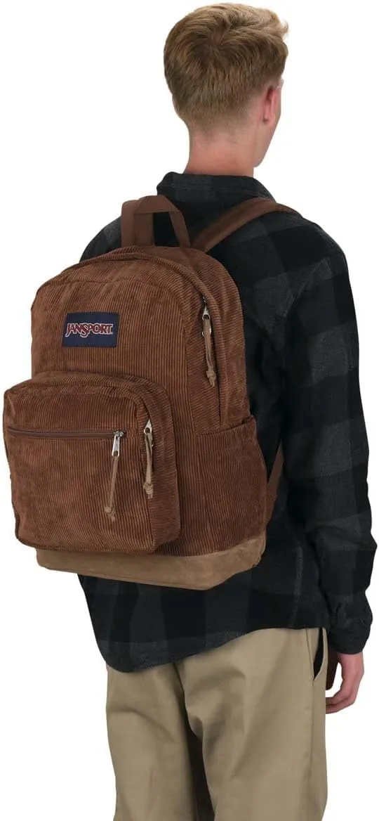 JanSport Right Pack Expressions Backpack - Travel, Work, or Laptop Bag - Basic Brown Corduroy