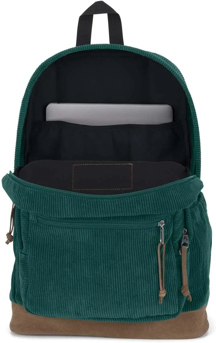 JanSport Right Pack Expressions Backpack - Travel, Work, or Laptop Bag - Deep Juniper Corduroy