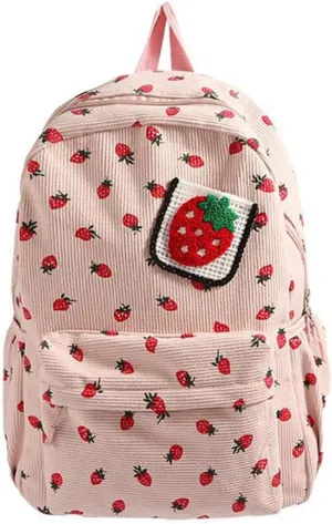 Japanese Styles Backpack Large Capacity Daypacks Travel Bag Student School Bag Lovely Strawberry Backpack Laptop Bag