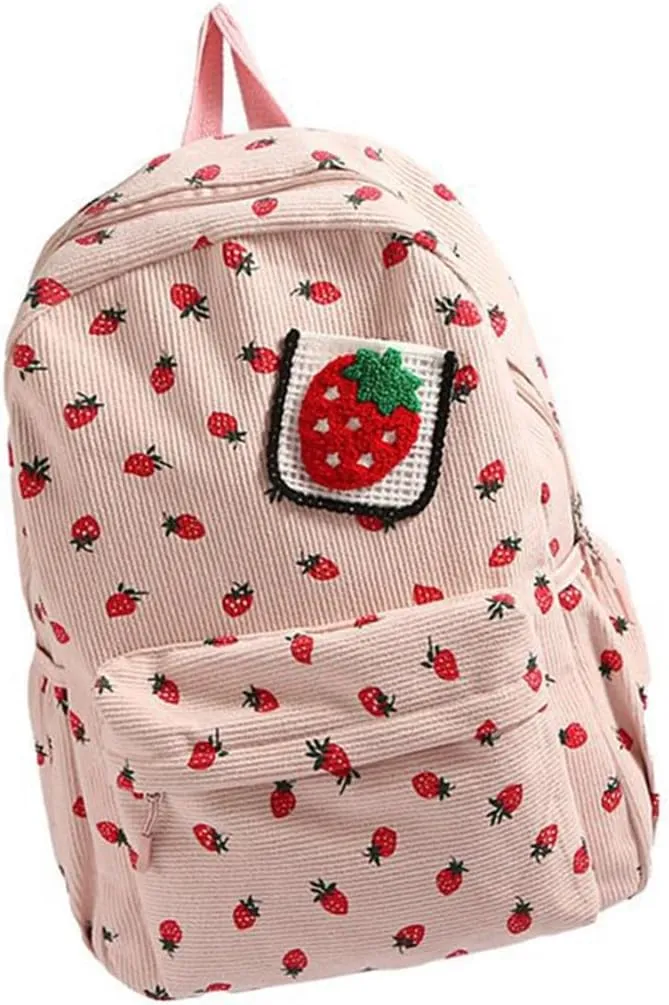 Japanese Styles Backpack Large Capacity Daypacks Travel Bag Student School Bag Lovely Strawberry Backpack Laptop Bag