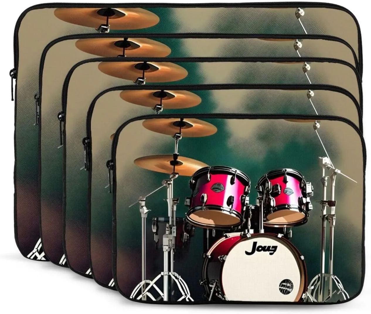 Jazz Drum Print Laptop Case Stylish Water-Resistant Laptop Sleeve Carry Laptop Bag for Men Women